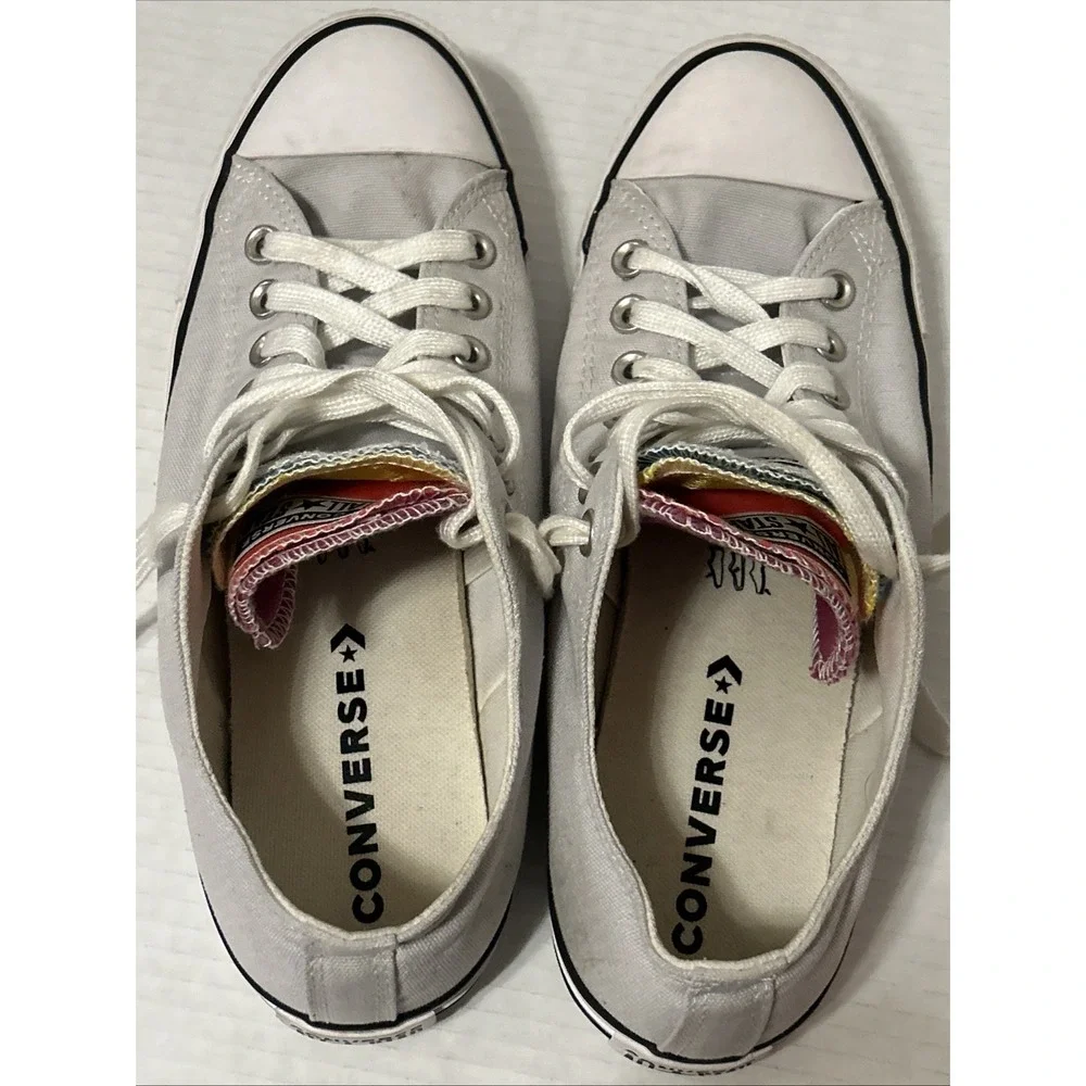 Converse All Star Shoes Womens Size US 11 Multicolored Tongue Low Top Light Gray
